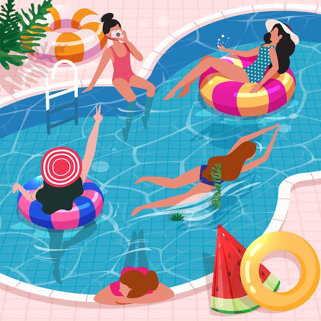 Gelukkige zomer met vrienden Concept
