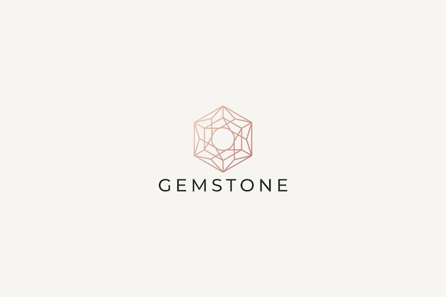 Gemstone luxury business fashion boutique jewelry geometric abstract logo template