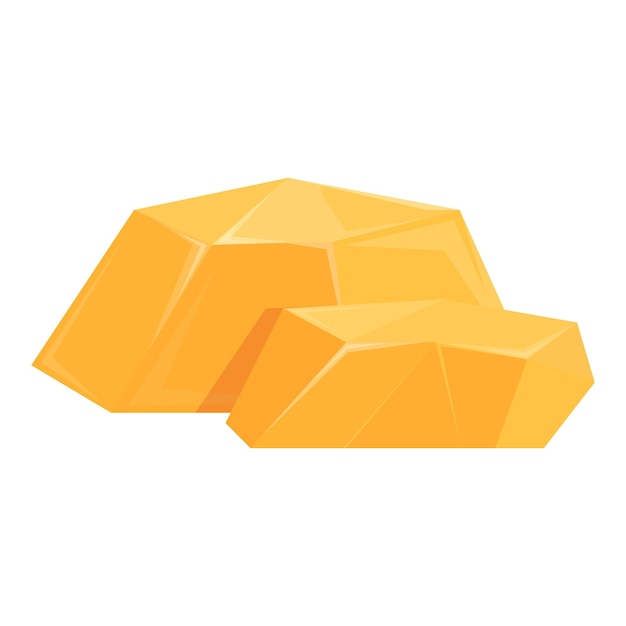 Vector gem gold icon cartoon vector golden stone material pile