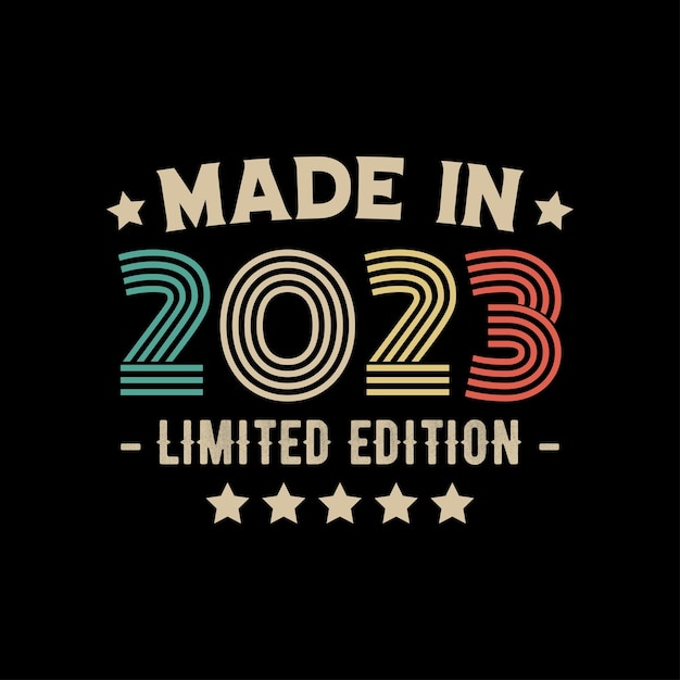 Vector gemaakt in 2023 limited edition t-shirt ontwerp
