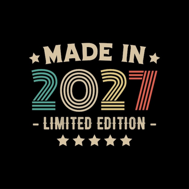 Vector gemaakt in 2027 limited edition t-shirt ontwerp