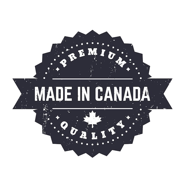 Gemaakt in Canada, vintage badge, teken geïsoleerd op wit
