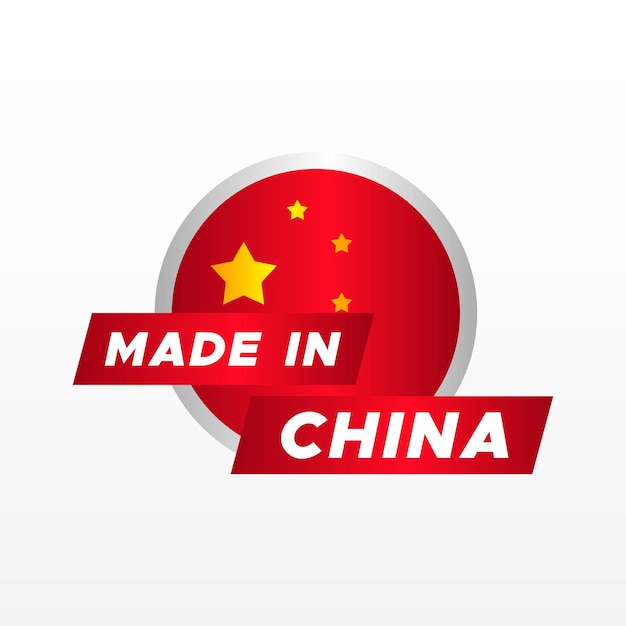 Gemaakt in china label plat ontwerp