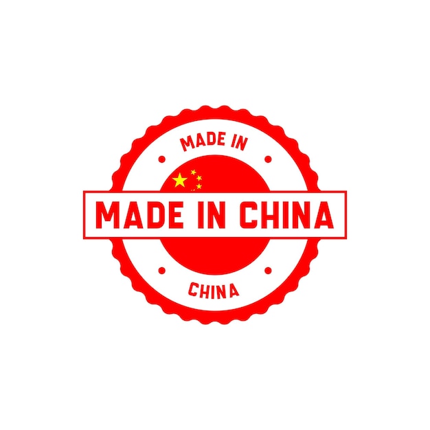 Gemaakt in china stempel badge vector ontwerp