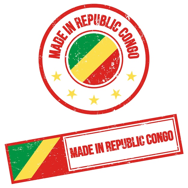 Vector gemaakt in de republiek congo postzegel grunge stijl