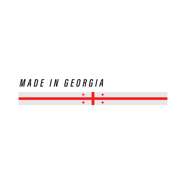 Gemaakt in Georgië badge of label met vlag geïsoleerd