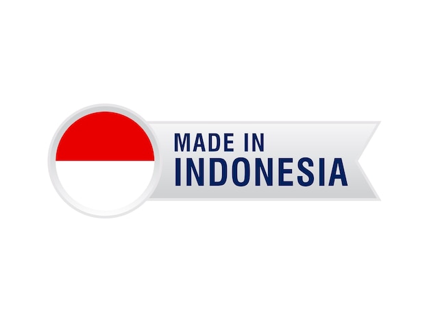 Gemaakt in Indonesië stempel sticker label vector ontwerp