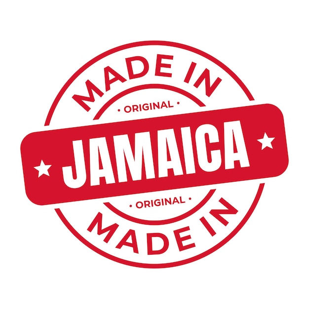 Gemaakt In Jamaica Stempel Logo Pictogram Symbool Ontwerp Seal Nationale Originele Product Badge Vector