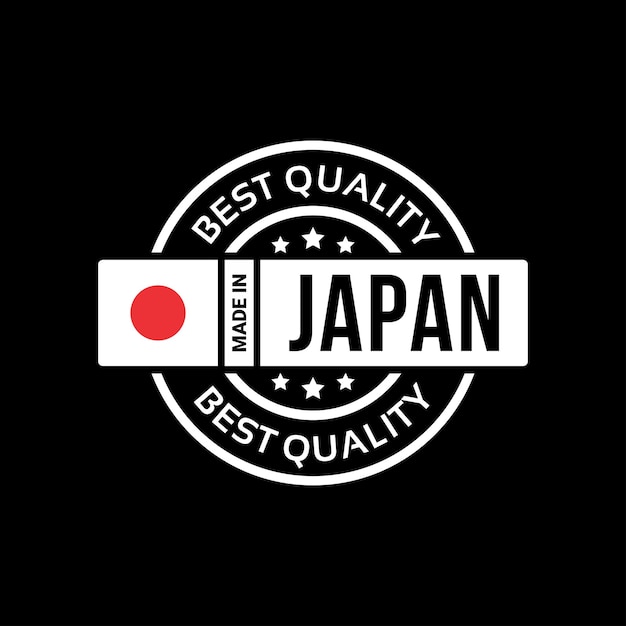 gemaakt in japan badge en icoon met vlag. vector illustratie