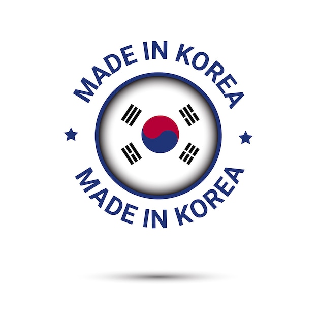 Gemaakt in korea premium vector gemaakt in korea pictogrammen