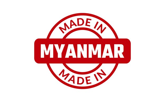 Gemaakt in Myanmar Rubberstempel