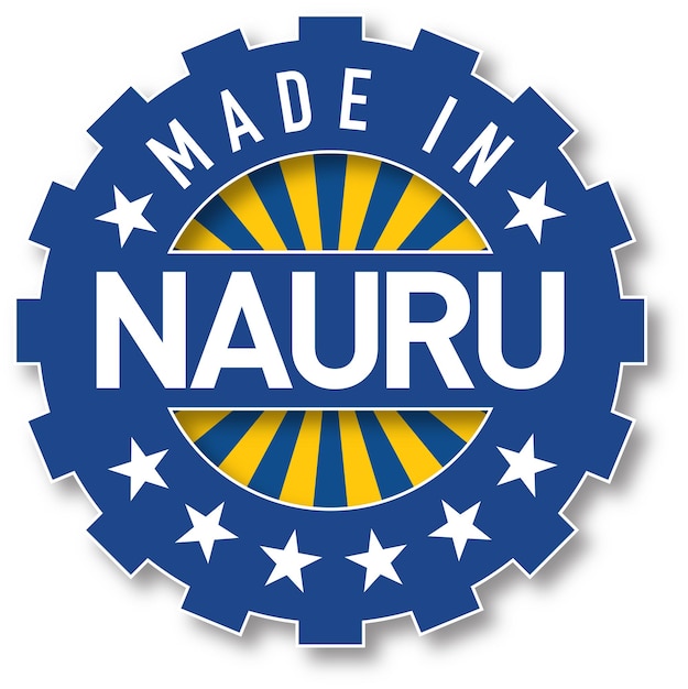 Gemaakt in Nauru vlag kleurstempel. vector illustratie