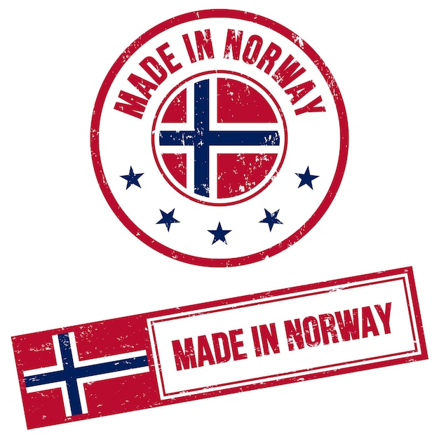 Vector gemaakt in noorwegen postzegel grunge stijl