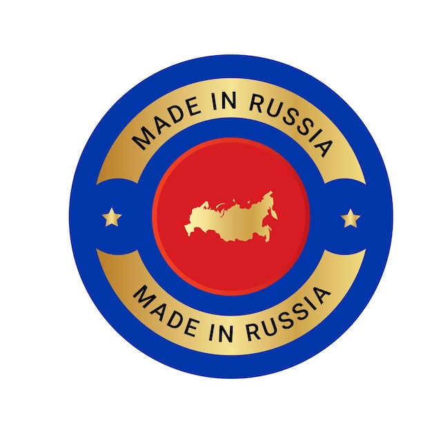 Gemaakt in Rusland logo Rusland vlaggen logo ontwerp vertrouwen badge Rusland