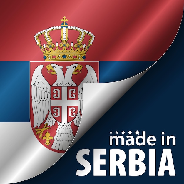 Gemaakt in Servië grafiek en etiket
