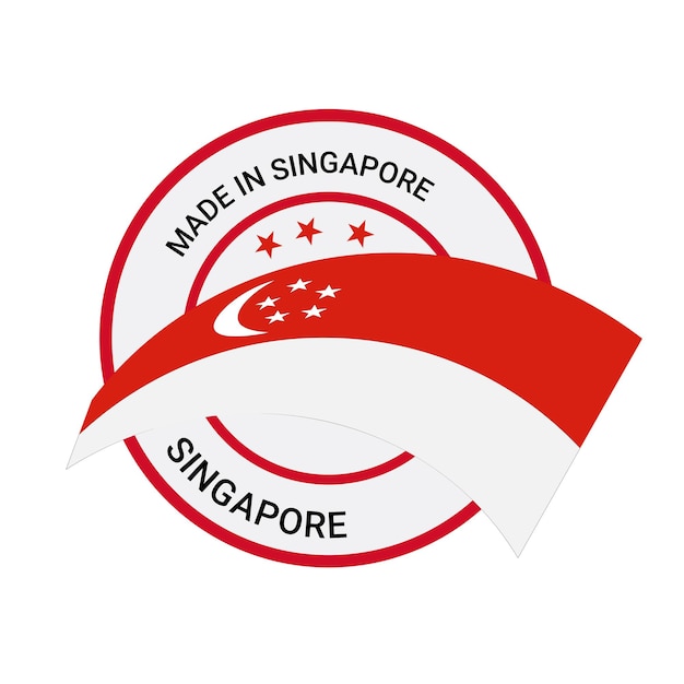 Gemaakt in singapore-logo, gemaakt in singapore vector logo-ontwerp