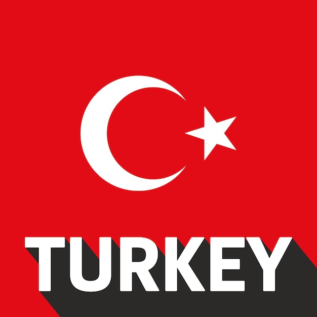Vector gemaakt in turkije vlag concept