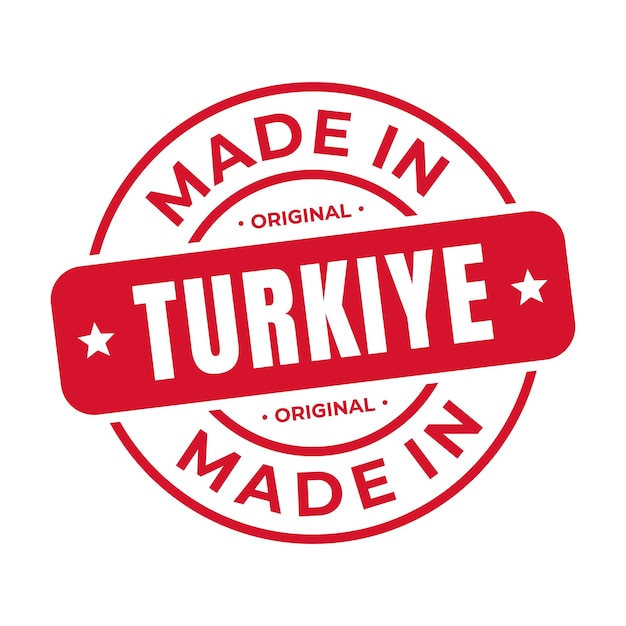 Gemaakt In Turkiye Turkije Stempel Logo Pictogram Symbool Ontwerp Zegel Nationale Originele Product Badge Vector