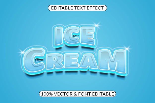 Vector gemakkelijk bewerkbaar ice cream-teksteffect