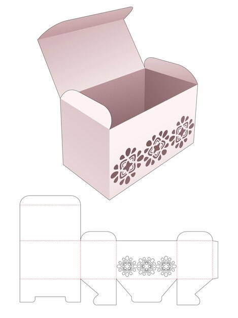 Gemakkelijk doos met gestencilde patroon gestanst sjabloon