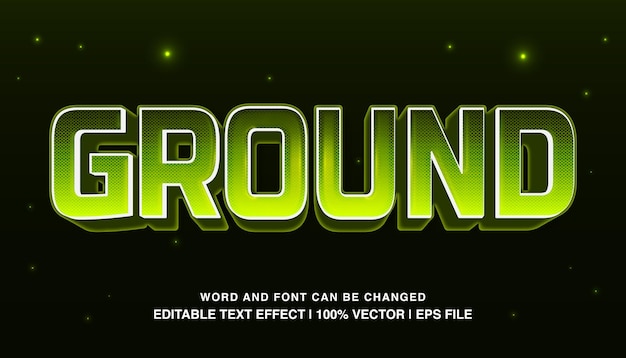 Gemalen bewerkbare teksteffectsjabloon 3d vet groen neon futuristisch retro lettertype