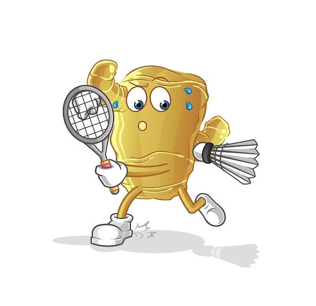 Gember spelen badminton illustratie karakter vector