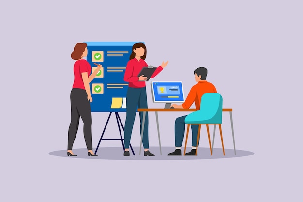 Gemeenschapsfocus groepscollaboratie om te focussen Gemeenschapsfokusconcept Kleurige platte vector