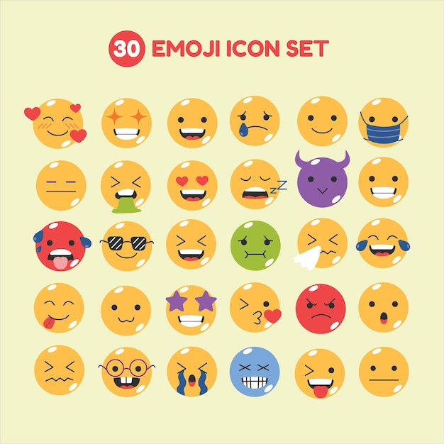 Vector gemengde emoji-set