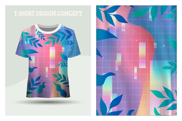 Vector gemengde kleur abstract shirt ontwerpconcept