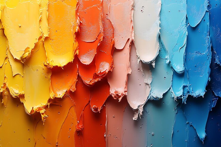 Vector gemengde kleurrijke acrylverf als achtergrond close-up