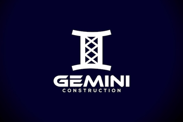 Gemini construction logo design vector template