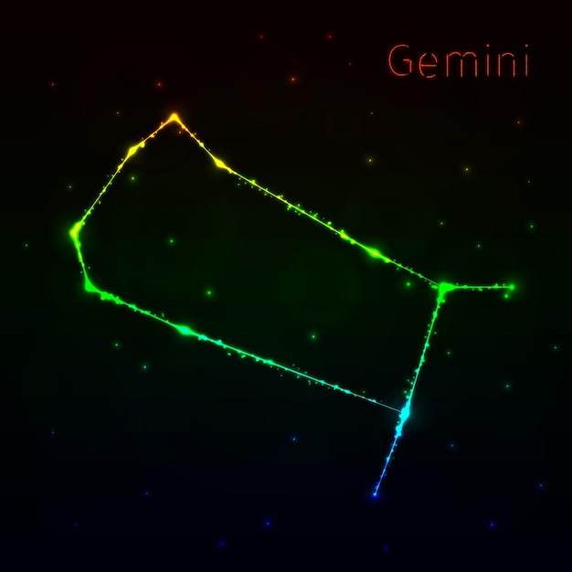 Gemini silhouette of lights