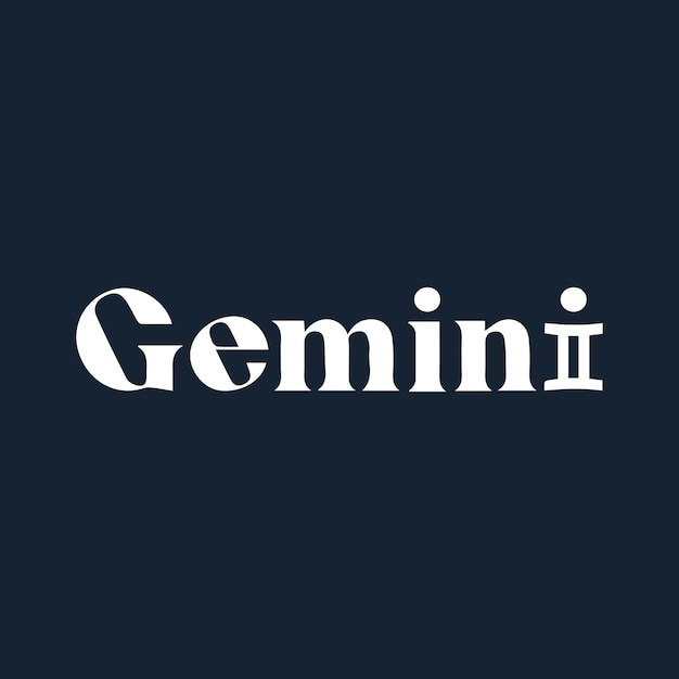 Vector gemini zodiac lettering logo design for your brand or business