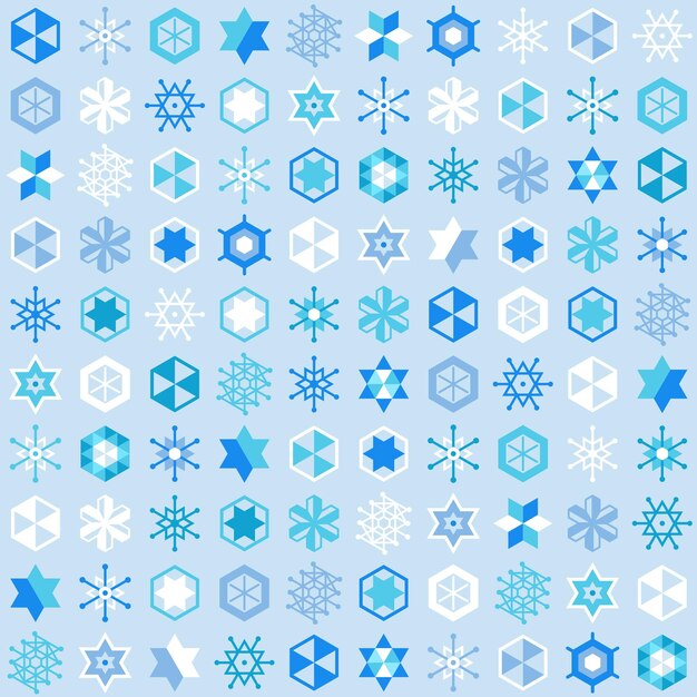 Vector gemoetric snowflakes and stars pattern