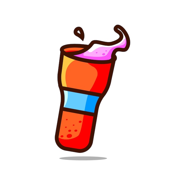 Gemorste fastfood frisdrank illustratie in vector cartoon