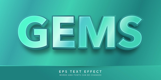 gems editable text effect