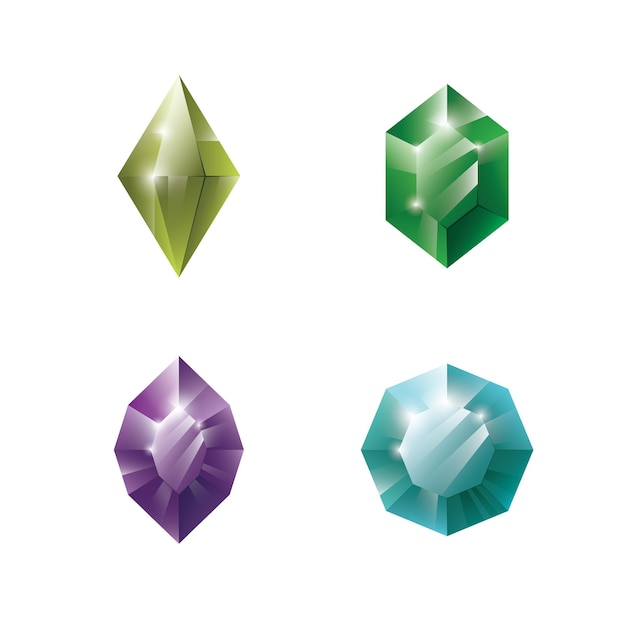 Gems and jewels set vector illustration