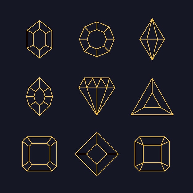 Gems and jewels set vector illustration