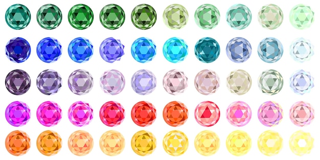 Vettore set di gemme per il design del gioco gemma brillante di diamante illustrazione vettoriale