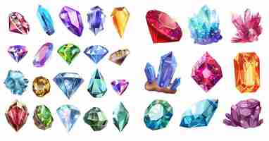 Vector gemstone jewelry sapphire and treasure mineral accessories