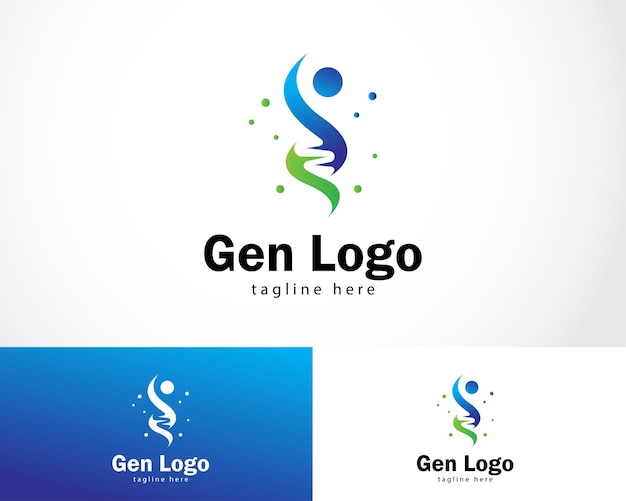 Gen logo creatieve mensen DNA ontwerp vector