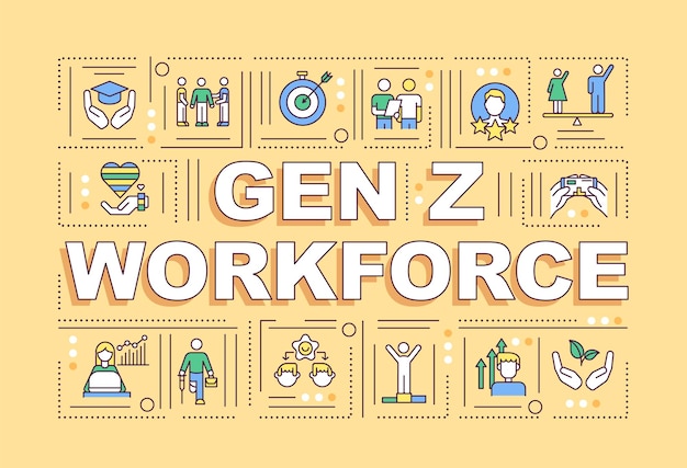 Banner di concetti di forza lavoro di generazione z