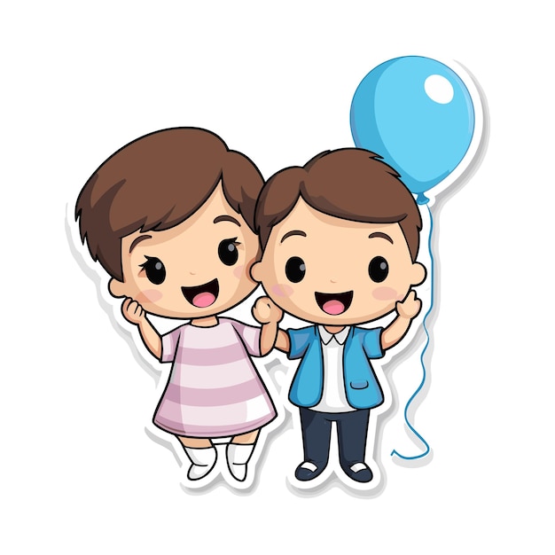 Vector gender baby reveal sticker