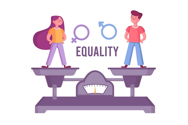 Vector gender equality concept