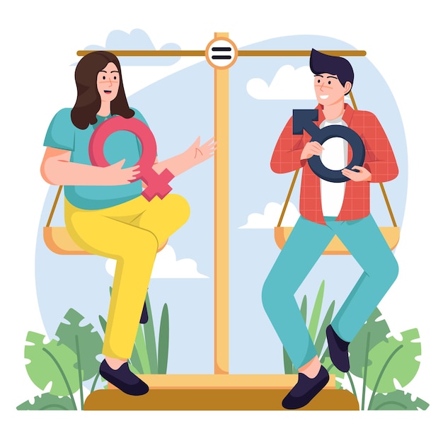 Gender Equality Flat Illustration