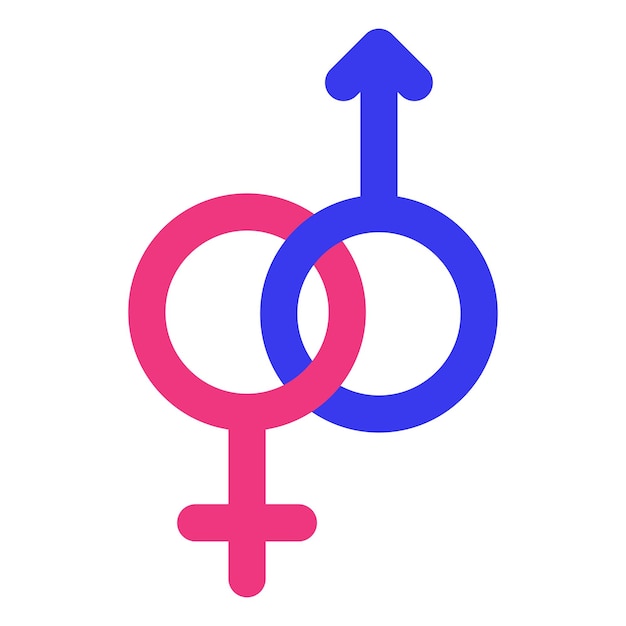 Vector gender equality sign overlapping