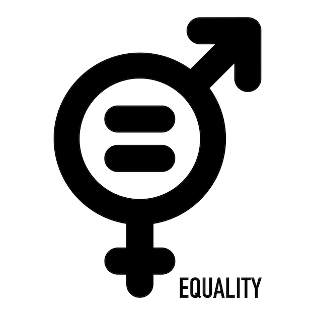 Vector gender equality symbol equity and gender egalitarianism icon vector logo