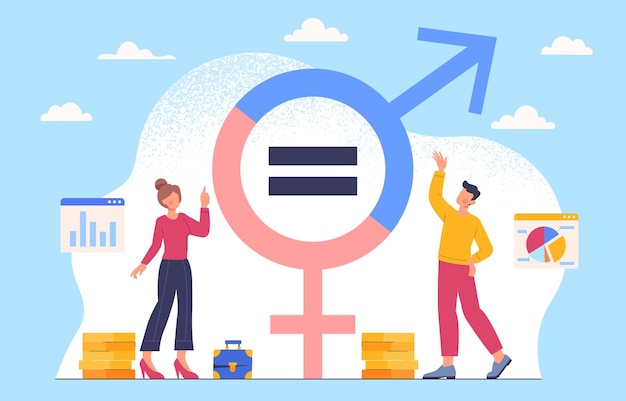 Vettore concetto di vettore di uguaglianza di genere