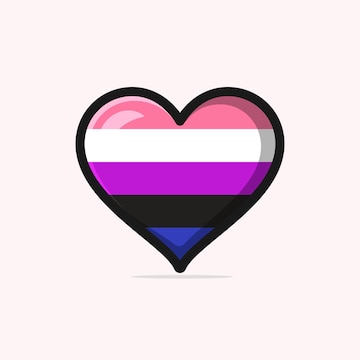 Gender Fluid Flag Heart Sticker