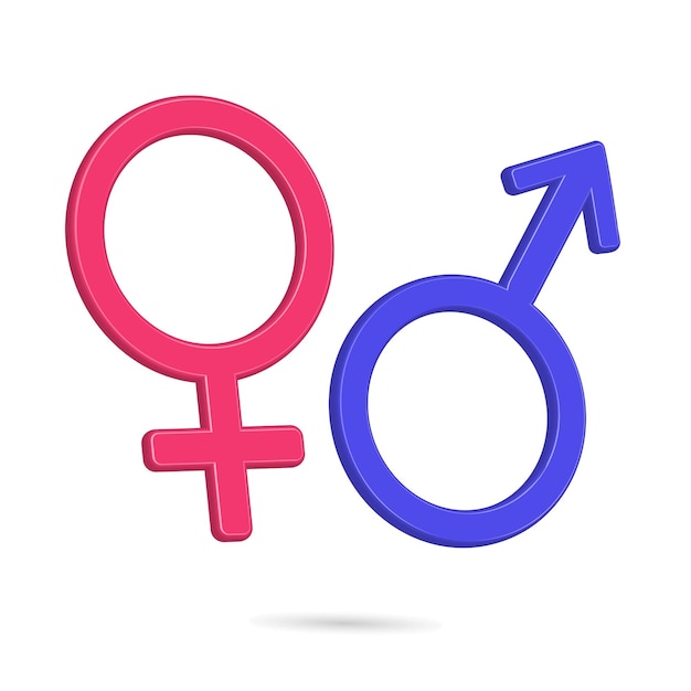 귀하의 속성에 가장 적합한 핑크 색상으로 성별 아이콘 여성 및 남성 아이콘 벡터 그림